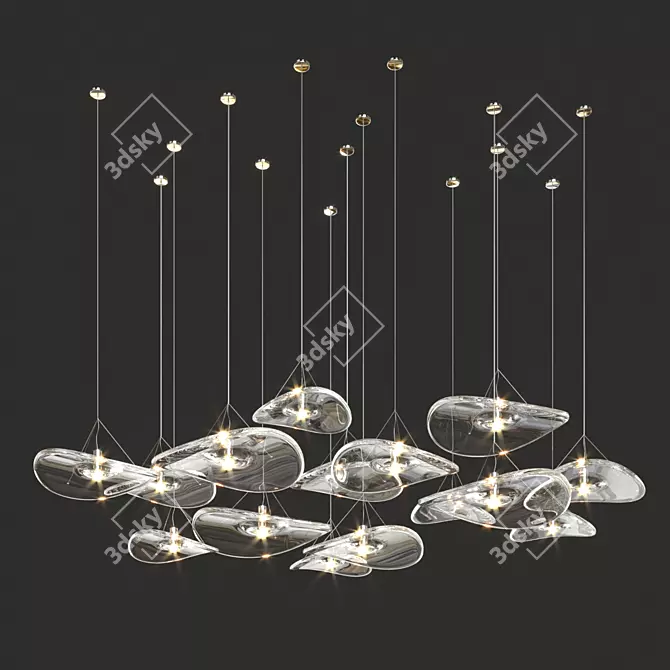 Luxury Illumination: Terzani Manta Chandelier 3D model image 2