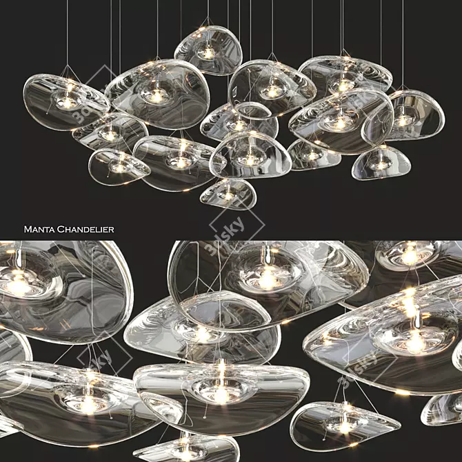 Luxury Illumination: Terzani Manta Chandelier 3D model image 4