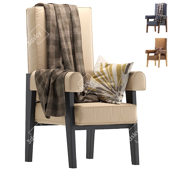 Elegant Milo High Chair: Stylish and Comfortable 3D model image 1