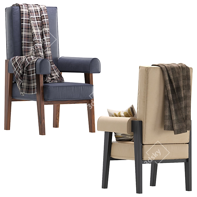 Elegant Milo High Chair: Stylish and Comfortable 3D model image 4