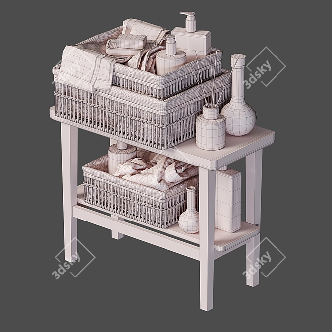 ZARA HOME Decorative Basket Set: Chic and Functional 3D model image 4