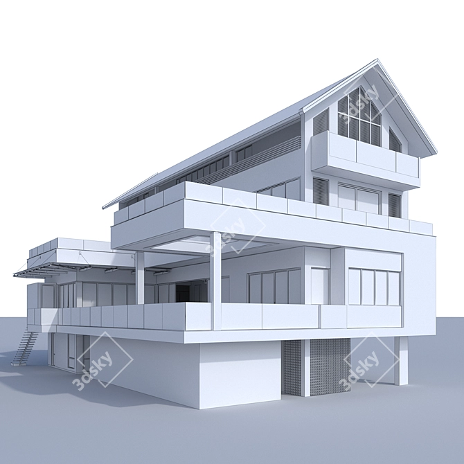 Spacious and Sturdy Building 5 3D model image 3