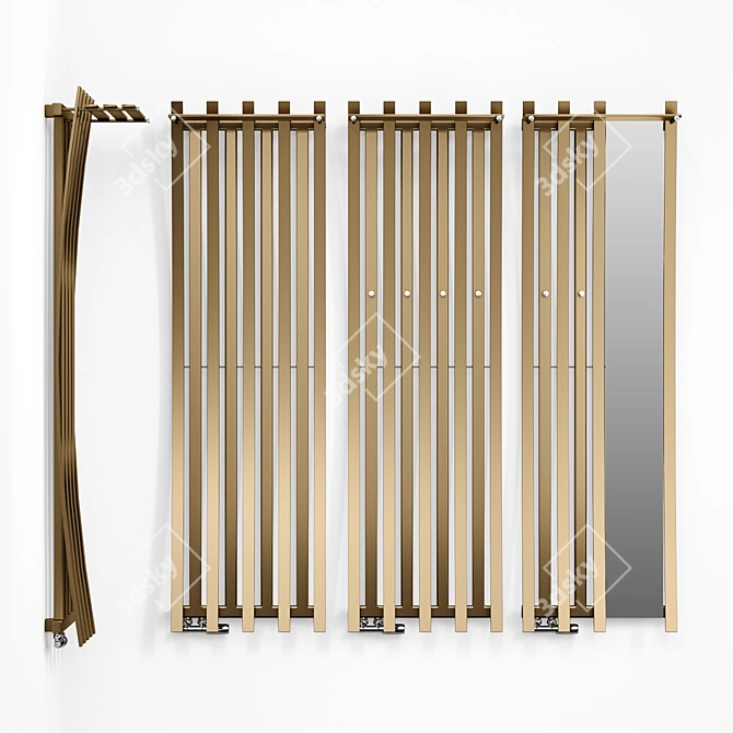 Terma Passo Vertical Designer Radiator with Shelf 3D model image 1