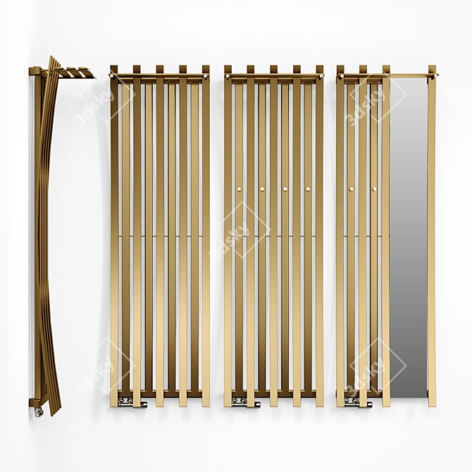 Terma Passo Vertical Designer Radiator with Shelf 3D model image 4