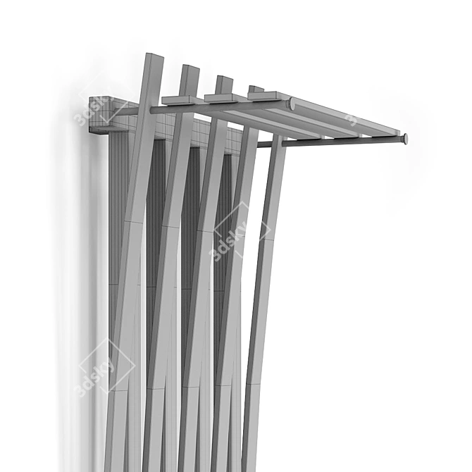 Terma Passo Vertical Designer Radiator with Shelf 3D model image 9