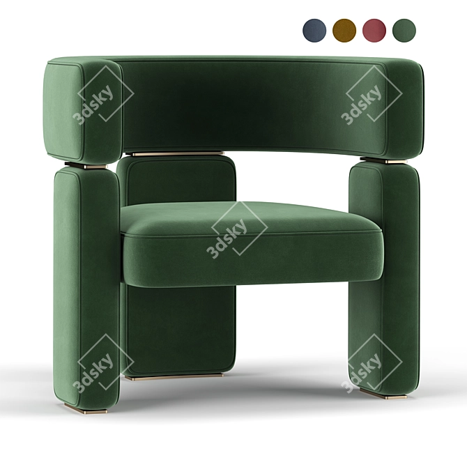 Elegant Margaret Armchair 3D model image 1