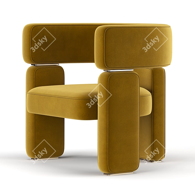 Elegant Margaret Armchair 3D model image 4