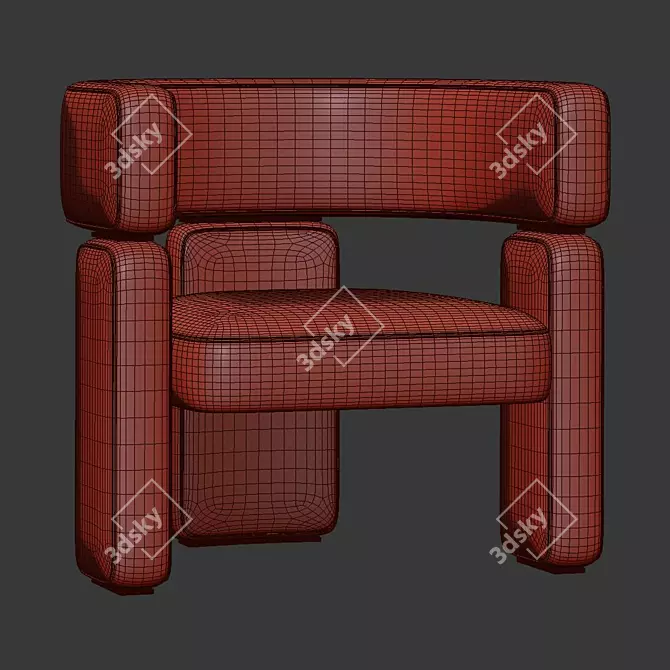 Elegant Margaret Armchair 3D model image 5