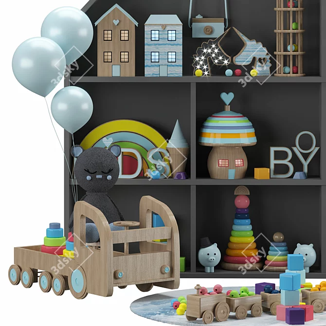 Stackable Toy Rack 3D model image 3