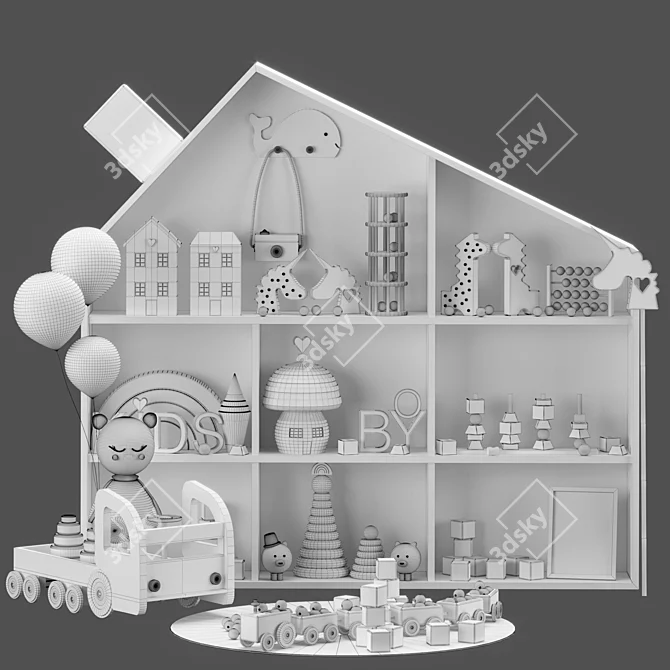 Stackable Toy Rack 3D model image 5