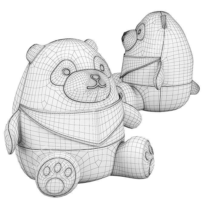 Cuddly Panda Bear Toy 3D model image 4