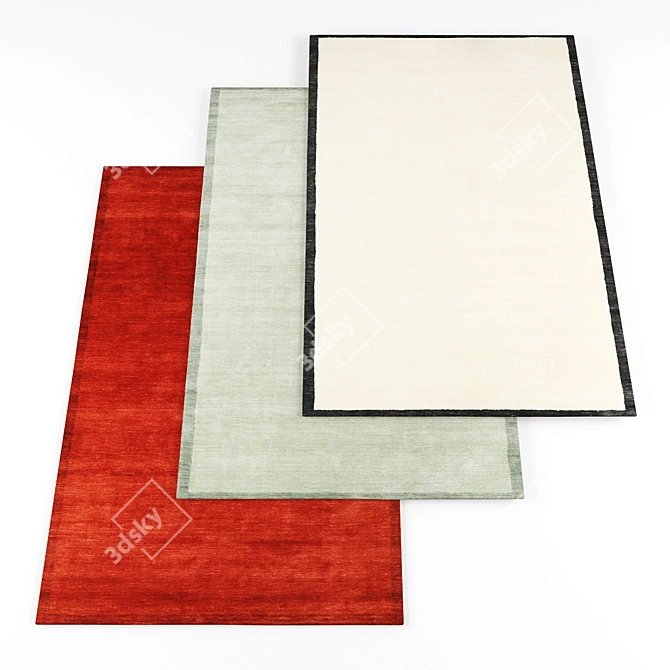 Variety of 4 Texture Rugs 3D model image 1