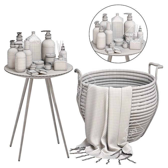 Meraki Bathroom Accessories: Handcrafted Luxury Essentials 3D model image 4