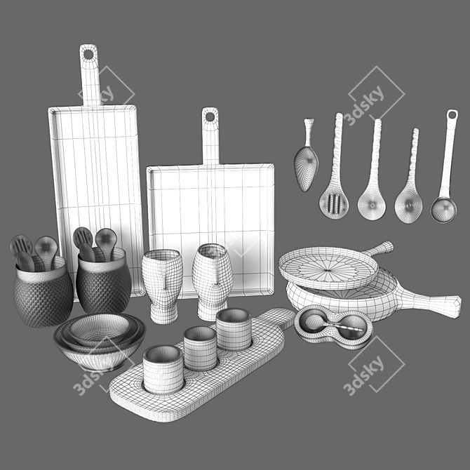Versatile Kitchen Set 3D model image 9