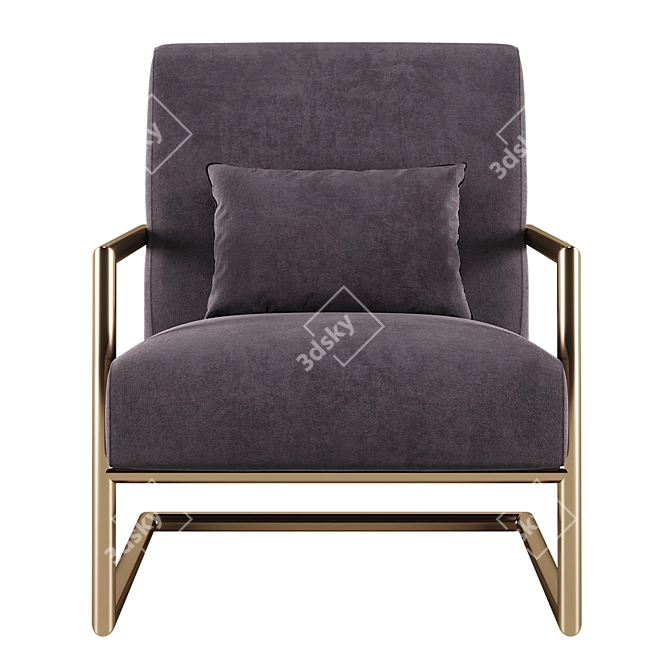 Modern Metalna Elena Armchair - Stylish Comfort for Your Home 3D model image 2