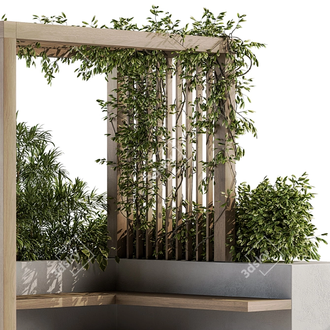 Elevated Oasis: Roof Garden & Pergola 3D model image 4