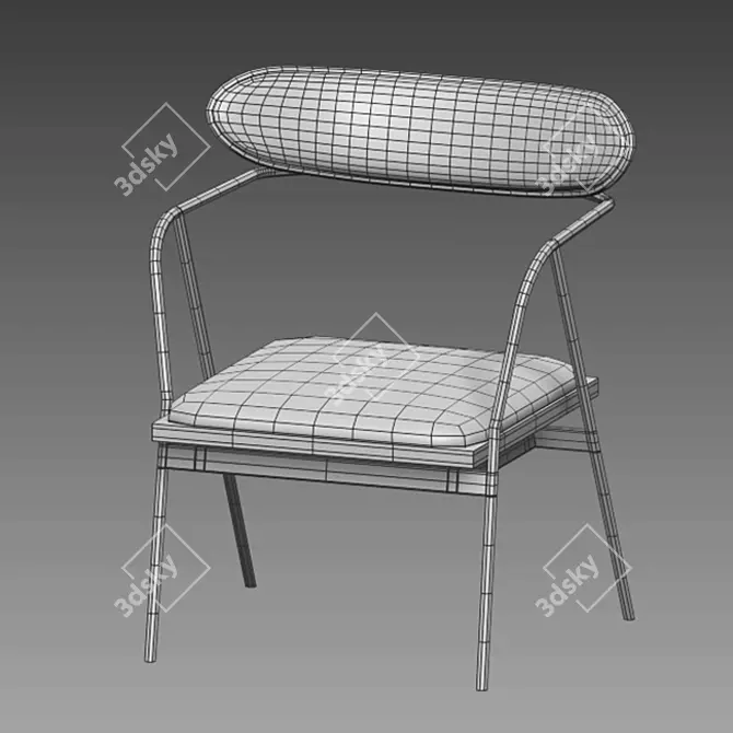 Elegant Upholstered Dining Chair 3D model image 3