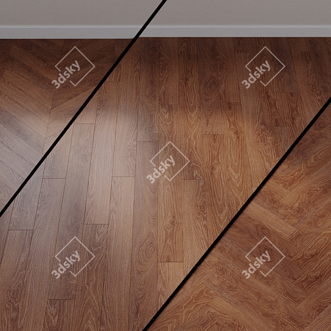 Gray Oiled Oak Laminate 3D model image 1