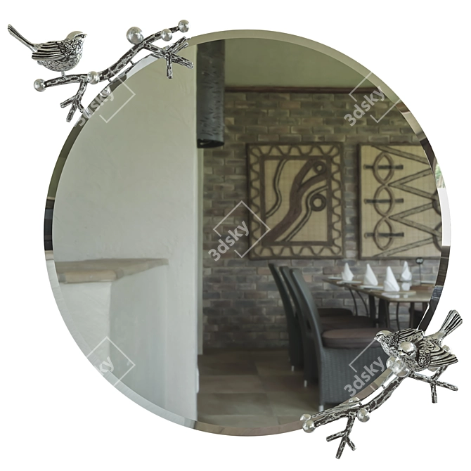 Handcrafted Terra Mirror: Elegant Accent Piece 3D model image 7