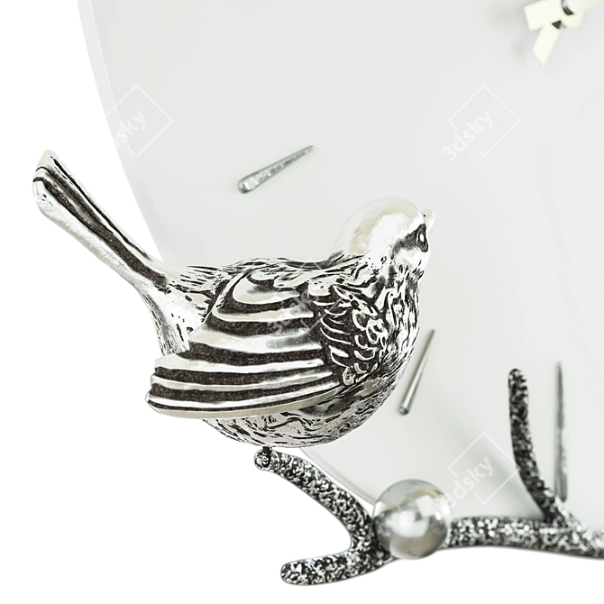 Terra Branch Steel and Marble Wall Clock 3D model image 2