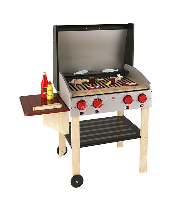 Gourmet Grill Kids' Toy: Hape's Perfect Playtime Barbecue 3D model image 1