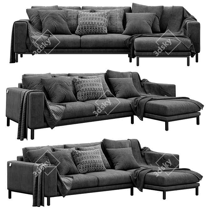 Modern Delavega Sofa F207: Stylish, Comfortable, and Versatile 3D model image 1