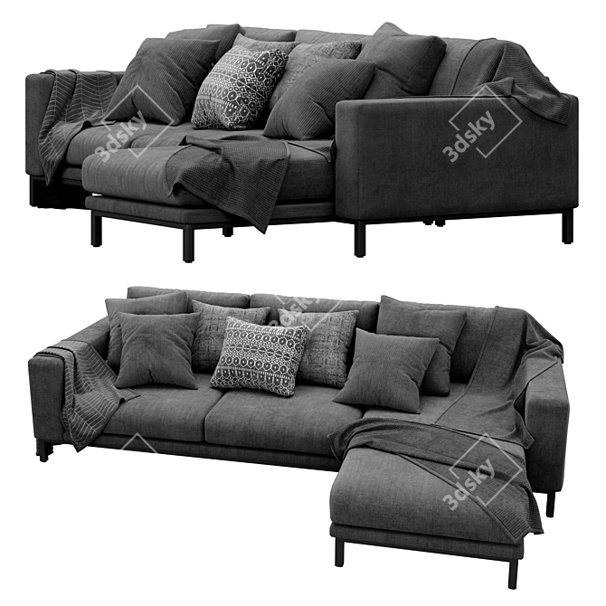 Modern Delavega Sofa F207: Stylish, Comfortable, and Versatile 3D model image 2