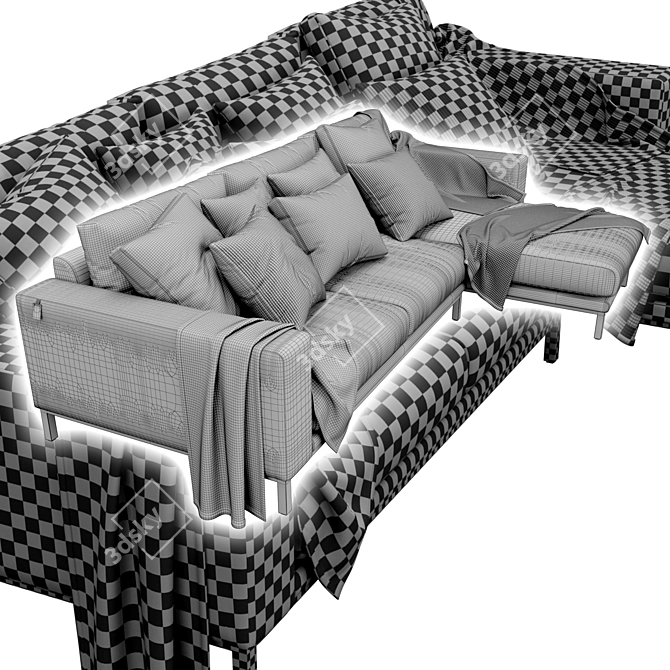 Modern Delavega Sofa F207: Stylish, Comfortable, and Versatile 3D model image 3