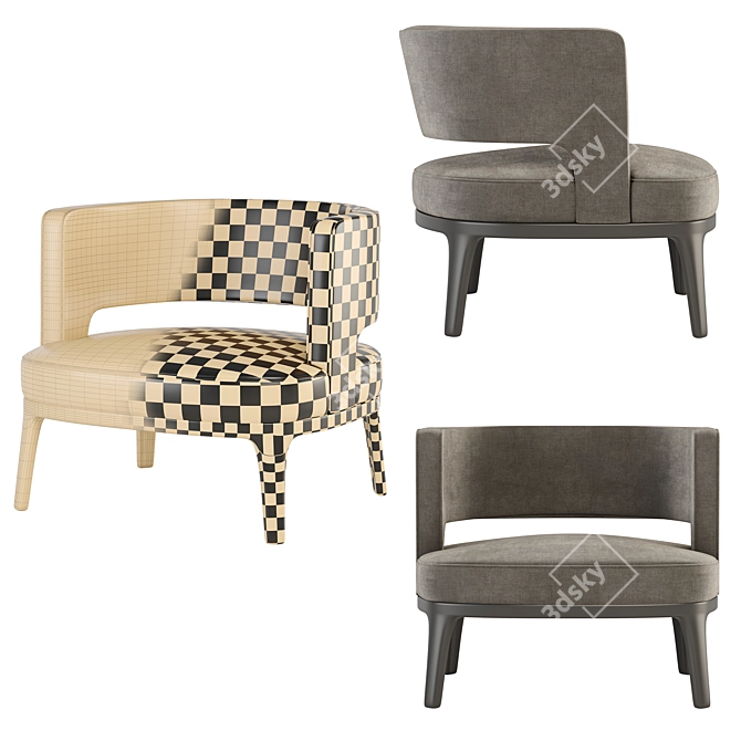 Versatile Astrid Flexform Armchair 3D model image 3