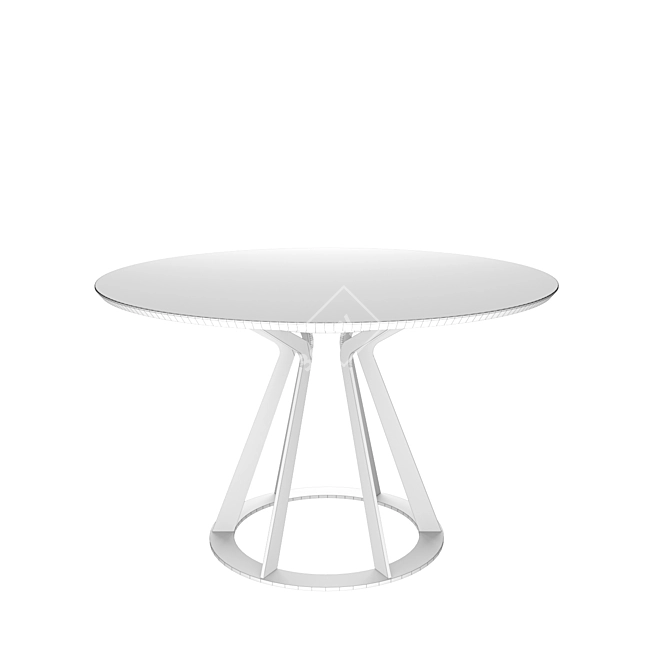 Sleek Metal Round Table 3D model image 2