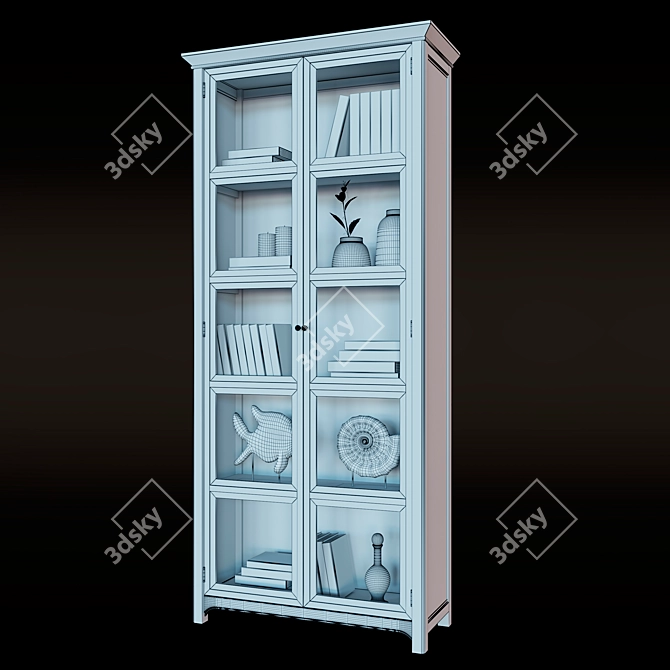 Elegant Glass Door Wardrobe 3D model image 2