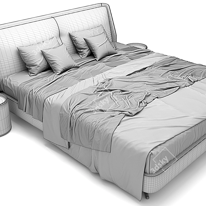 Elegant Spencer Minotti Bed 3D model image 5