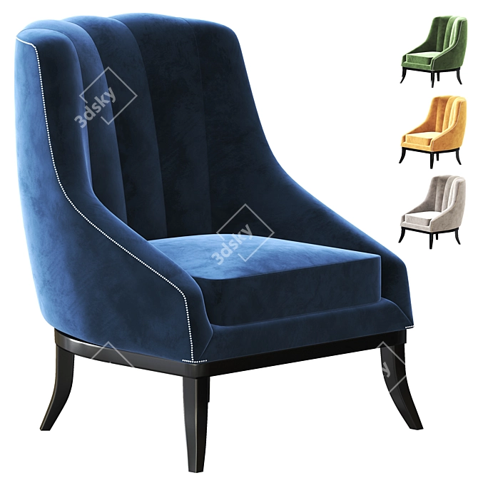 Heritage Charm Armchair by MUNNA 3D model image 1