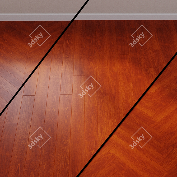 Versatile qst077 Laminate: French Oak, Linear, Chevron 3D model image 1