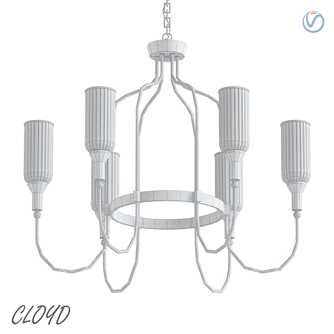 Modern Pendant Chandelier - Cloyd 3D model image 2