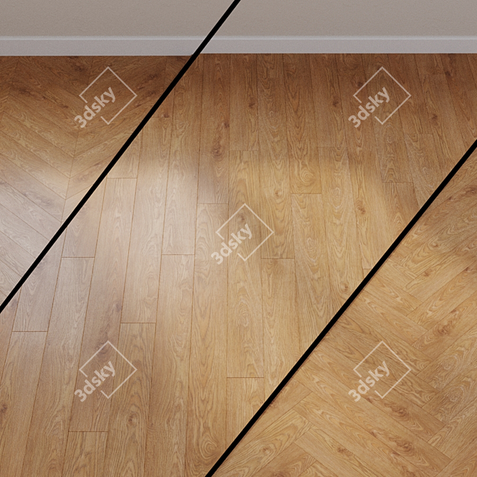 Country Collection Natural Oak Laminate Flooring 3D model image 1