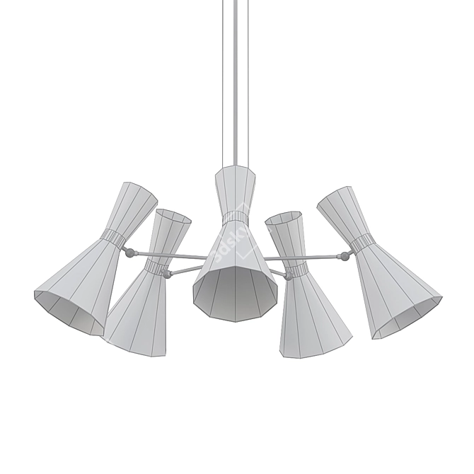 Elegant Cairo 5 Pendant Light 3D model image 2