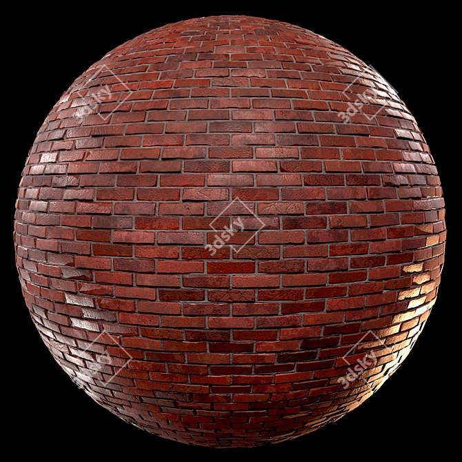 Brick Design PBR Texture 3D model image 1