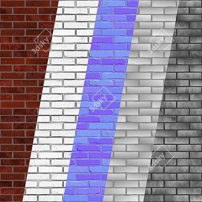 Brick Design PBR Texture 3D model image 4