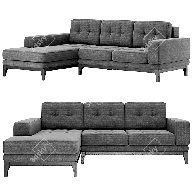 Modern and Spacious Foster Sofa 3D model image 1