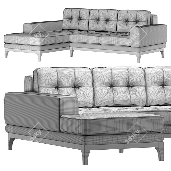 Modern and Spacious Foster Sofa 3D model image 3