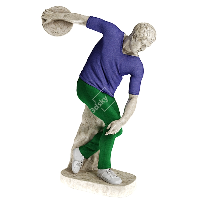 Leo Caillard Discobolus Fabric Sculpture 3D model image 1