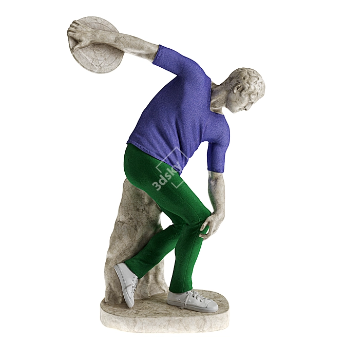 Leo Caillard Discobolus Fabric Sculpture 3D model image 2