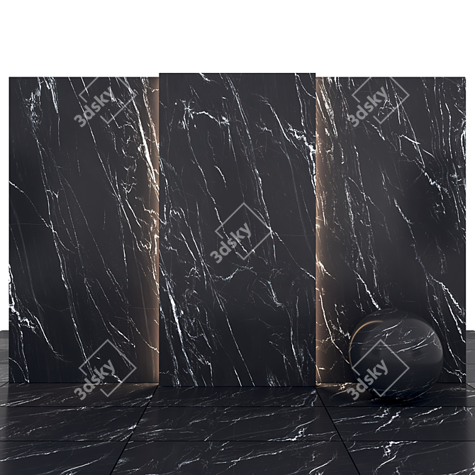  Black Moonlight Marble Slabs & Tiles 3D model image 1