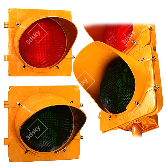 Pedestrian Traffic Light: Detailed & Textured 3D model image 2