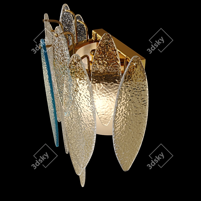 Elegant Glass Petal Wall Lamp 3D model image 4