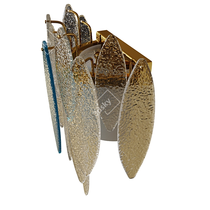 Elegant Glass Petal Wall Lamp 3D model image 5