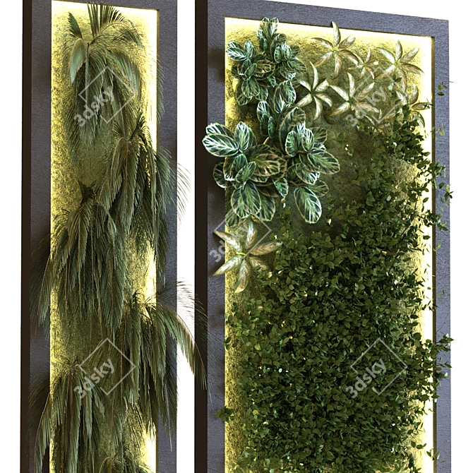 Green Wall Set (045): Versatile, Stylish Home Decor 3D model image 4