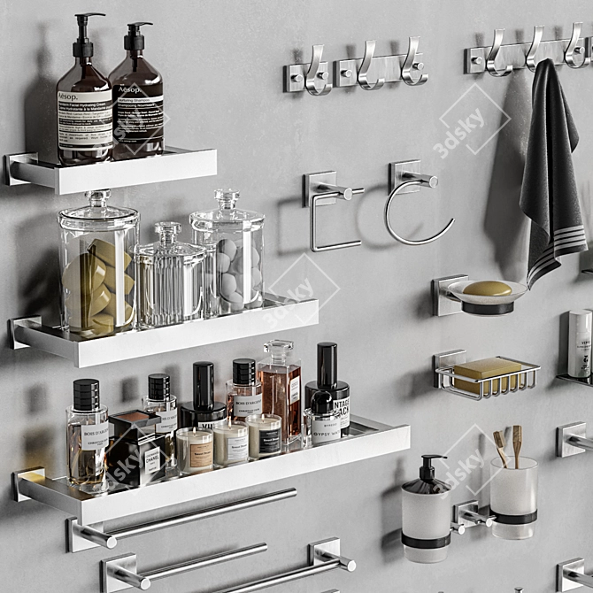 Modern Bathroom Essentials Set 3D model image 2