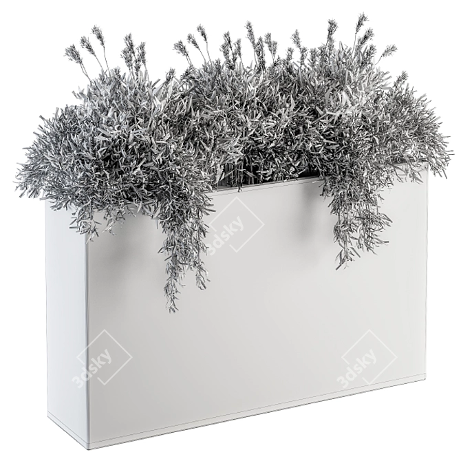 Concrete Outdoor Plant Box Set 3D model image 4